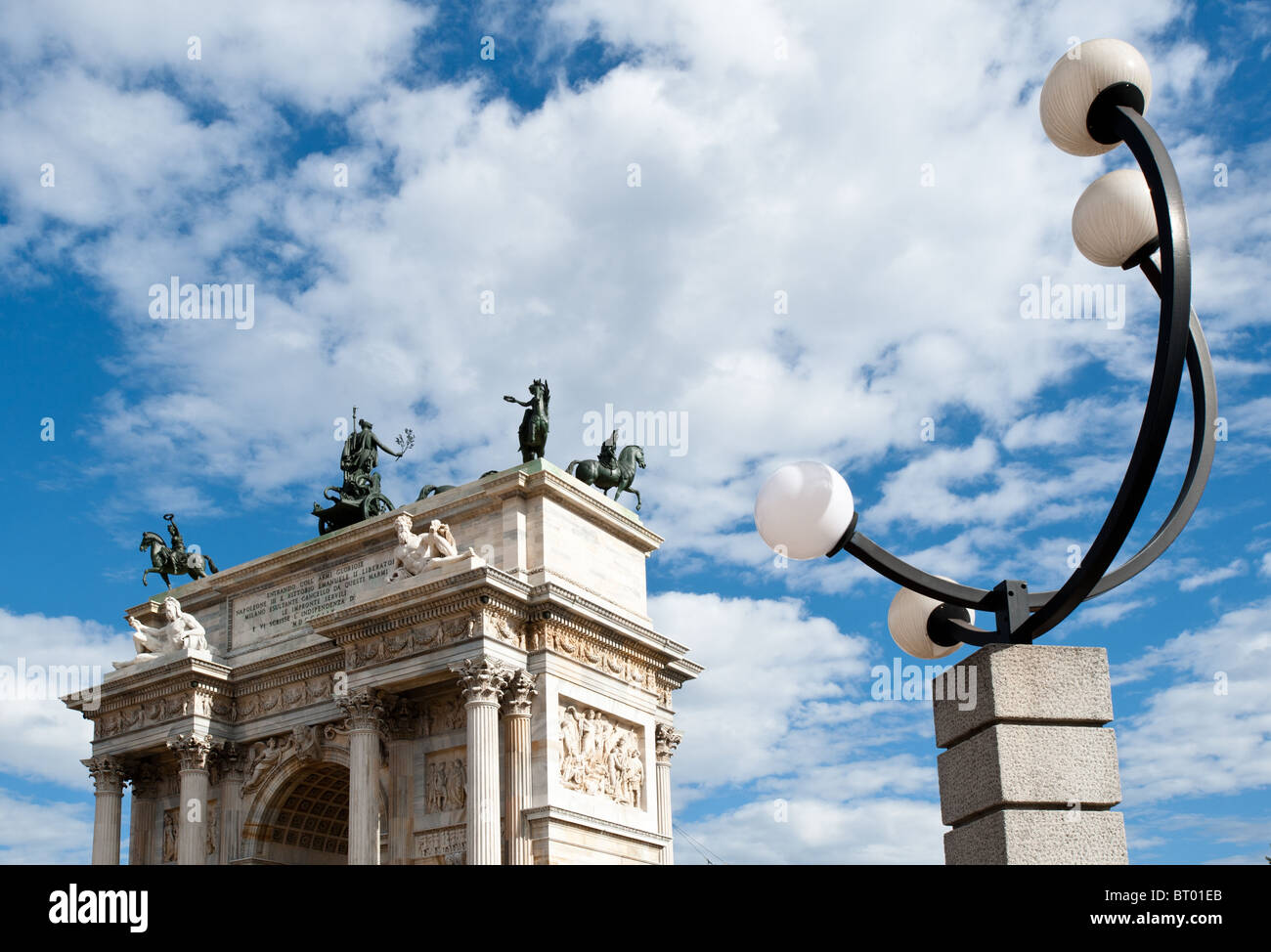 Neoklassischen Arco della Pace, Mailand, Italien. Detail Stockfoto