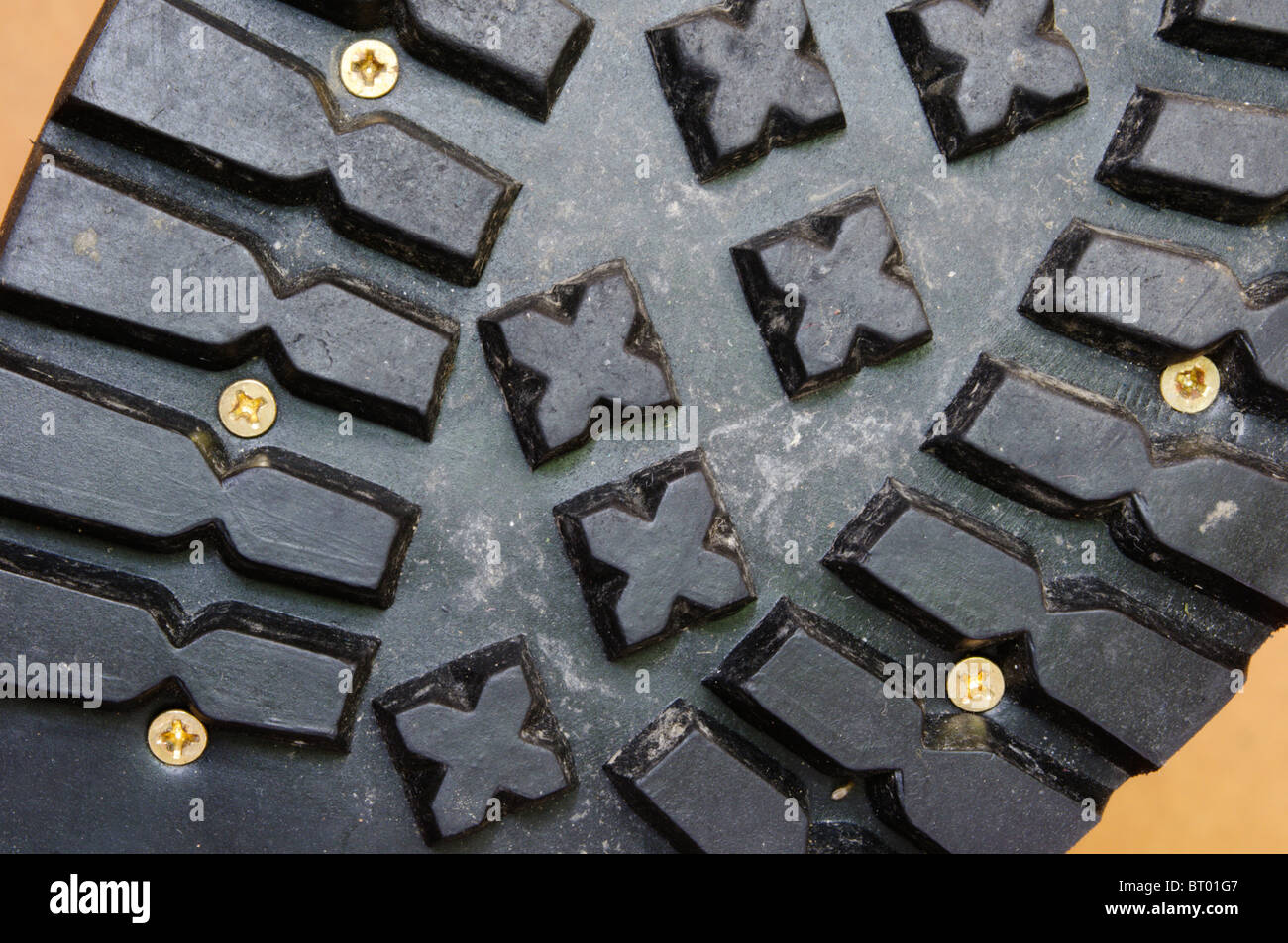 Die austauschbare Sohle eines robusten Fuß Boot Stockfoto