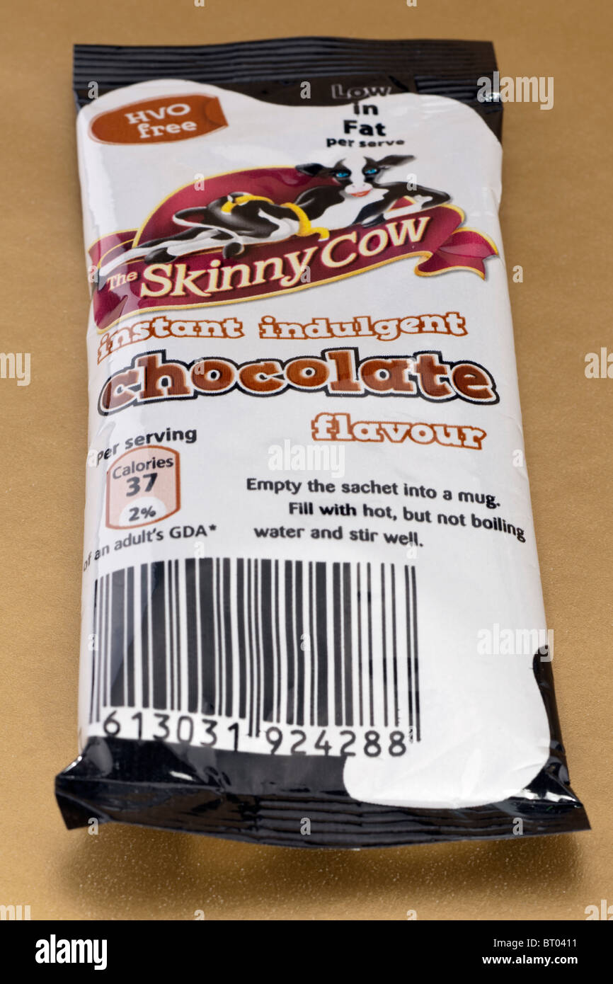 Die Skinny Cow instant Schokolade aromatisiert Getränke in einem Beutel Stockfoto