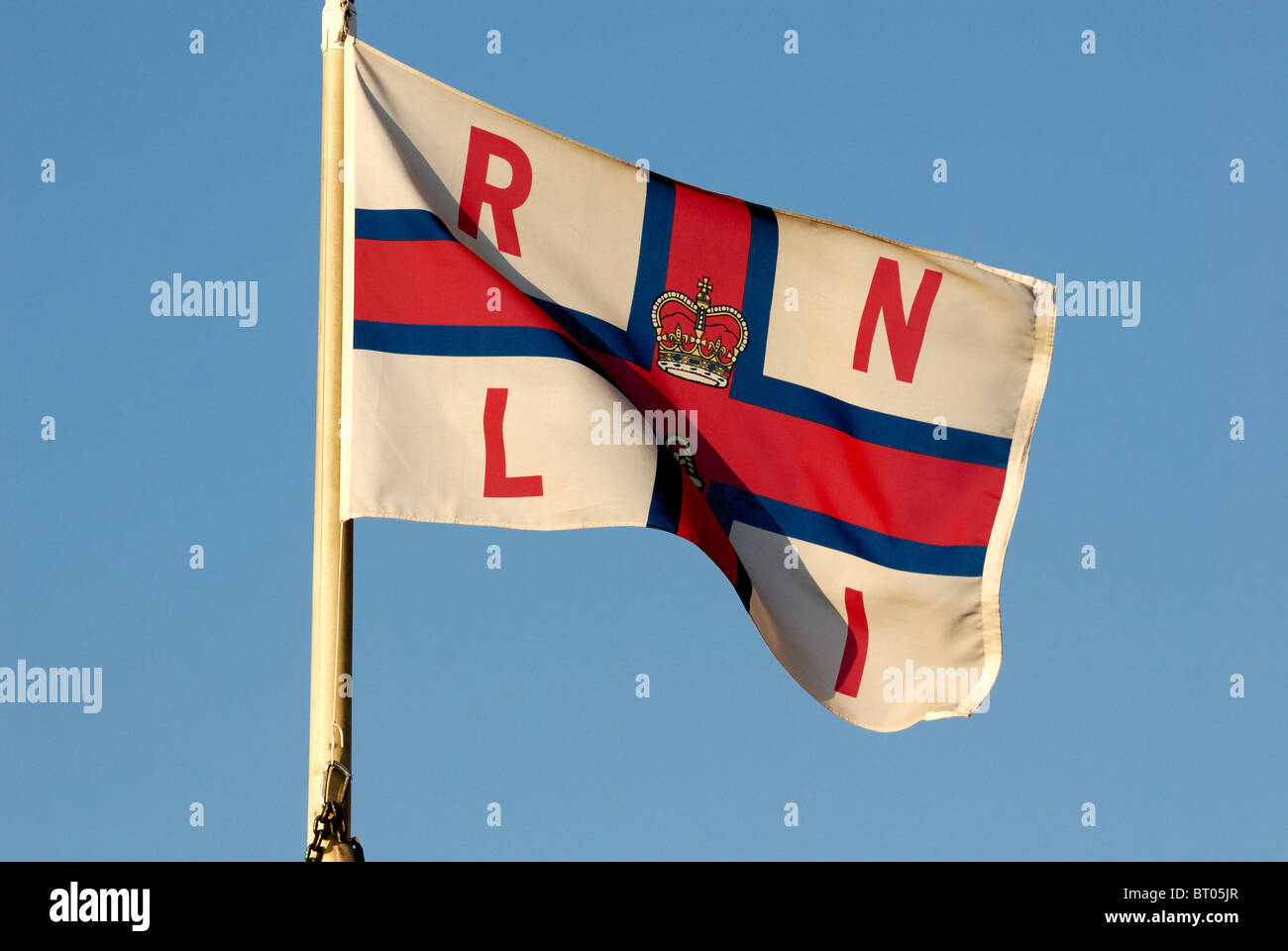 Flagge der Royal National Lifeboat Institute Stockfoto