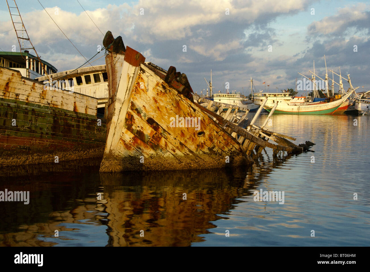 Paotere Hafen, Makassar, Süd-Sulawesi, Indonesien Stockfoto