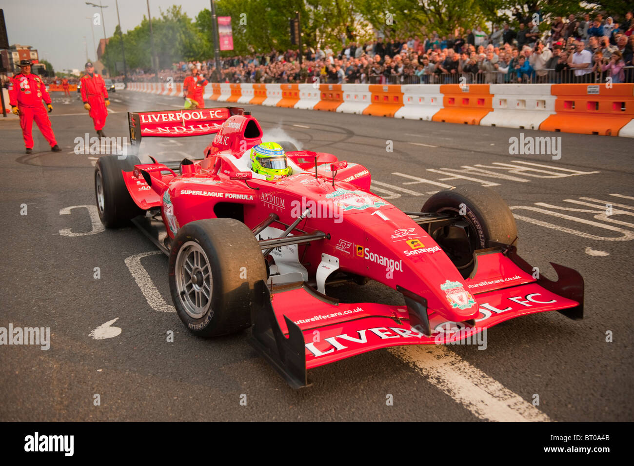 Liverpool LFC Formel 1 F1 Sportwagen Stockfoto