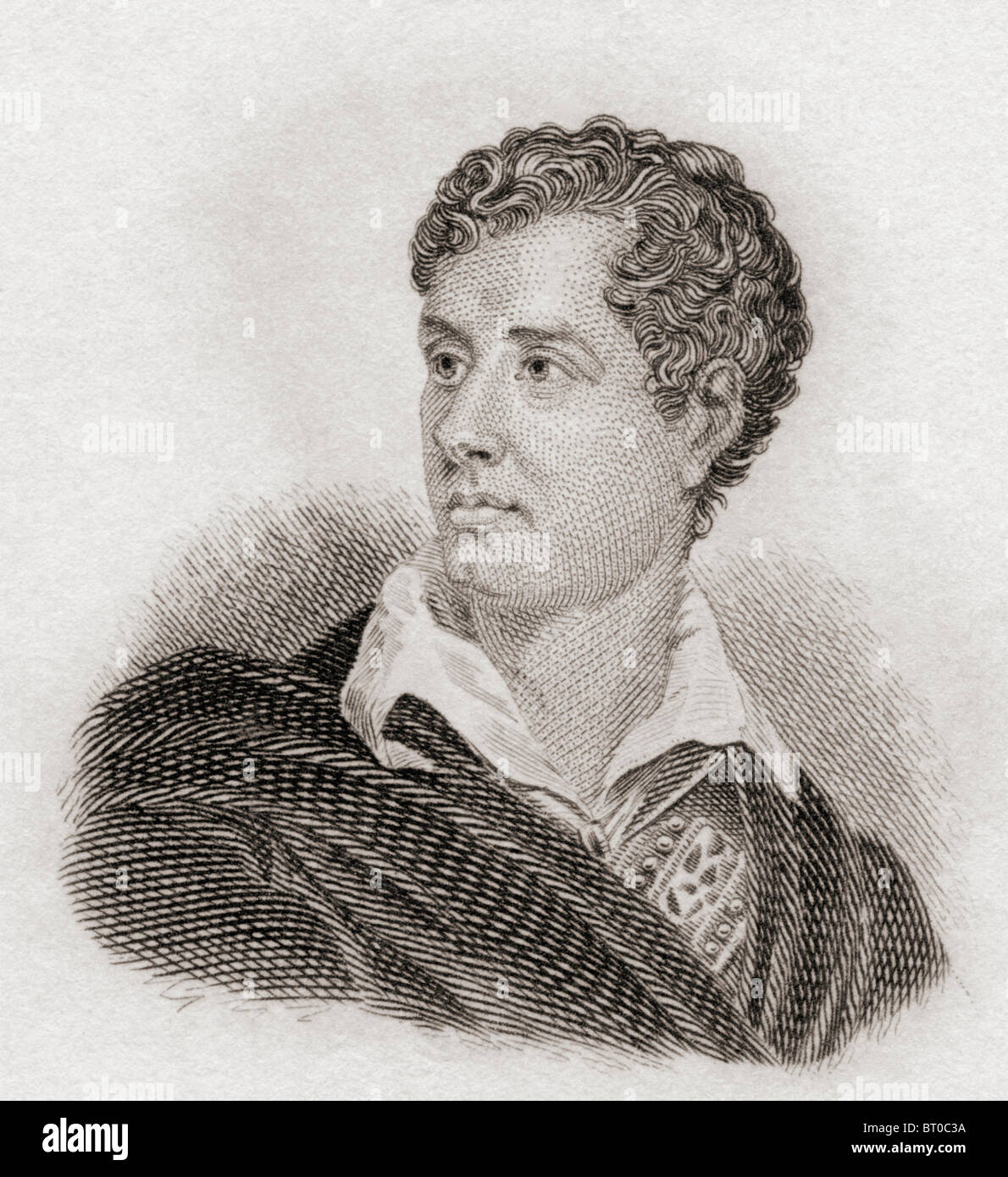 George Gordon Byron, 6. Baron Byron 1788 bis 1824, auch bekannt als Lord Byron. Englischer Dichter und Leitfigur in der Romantik. Stockfoto