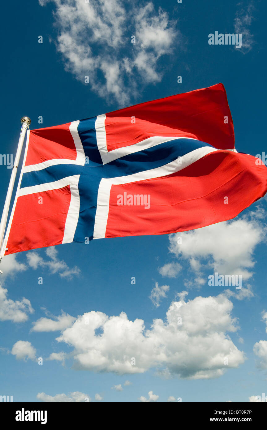 Fahne Flagge nationale Identität Nation stolz Symbol Land Länder Nation flattern flattert im Wind Wind Brise Ripple blau Stockfoto