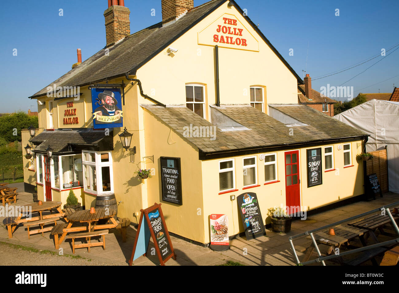 Der Jolly Sailor Pub Heybridge Becken Essex England Stockfoto