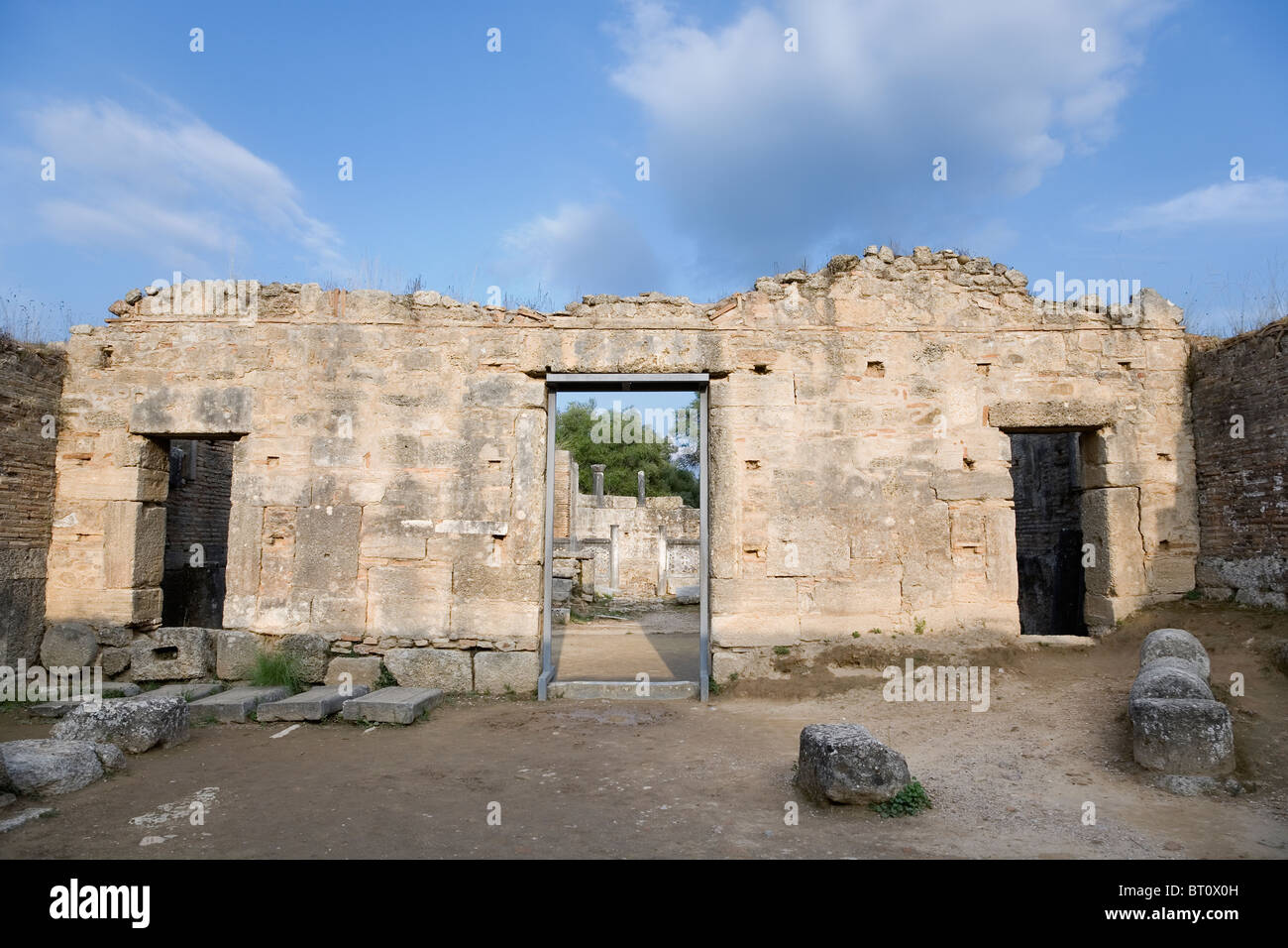 Olympia, Griechenland. Werkstatt des Phidias, alte Ruinen Stockfoto