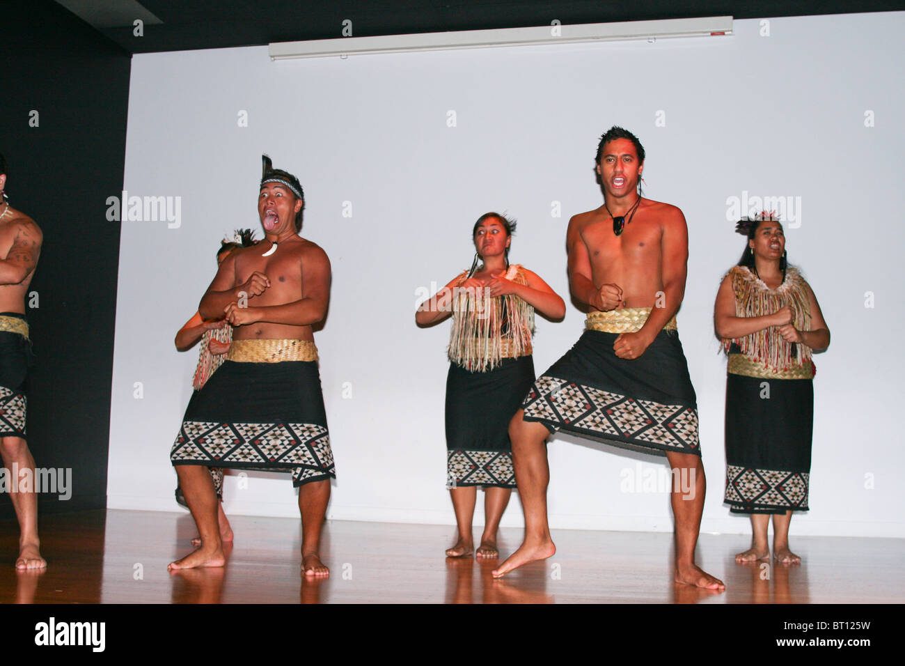 Maori Tanz eine haka Stockfoto