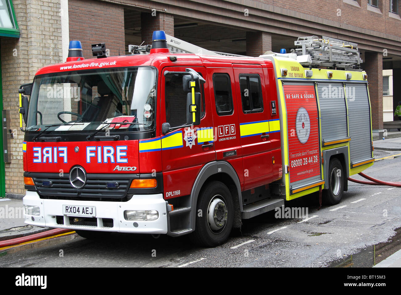 London Fire Brigade-Feuerwehrauto Asset Co Stockfoto