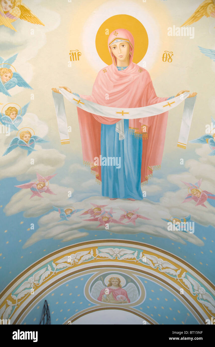 Malereien im Inneren das Tor zum goldenen Kuppel Kloster St Michael Mitteleuropa Kiew Ukraine Stockfoto