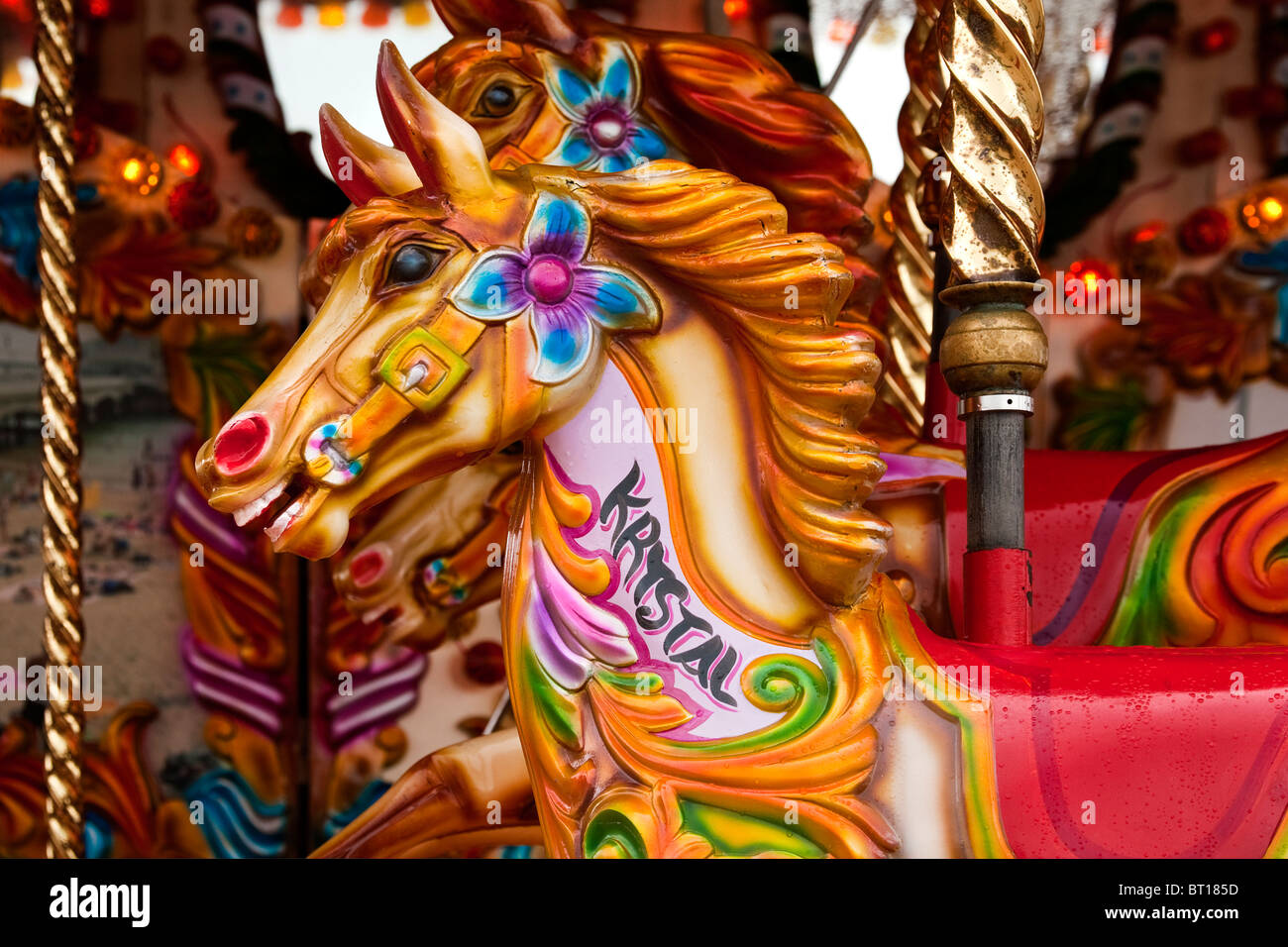 Festplatz fahren, Karussell, Bournemouth, Dorset. England, uk, GB Stockfoto