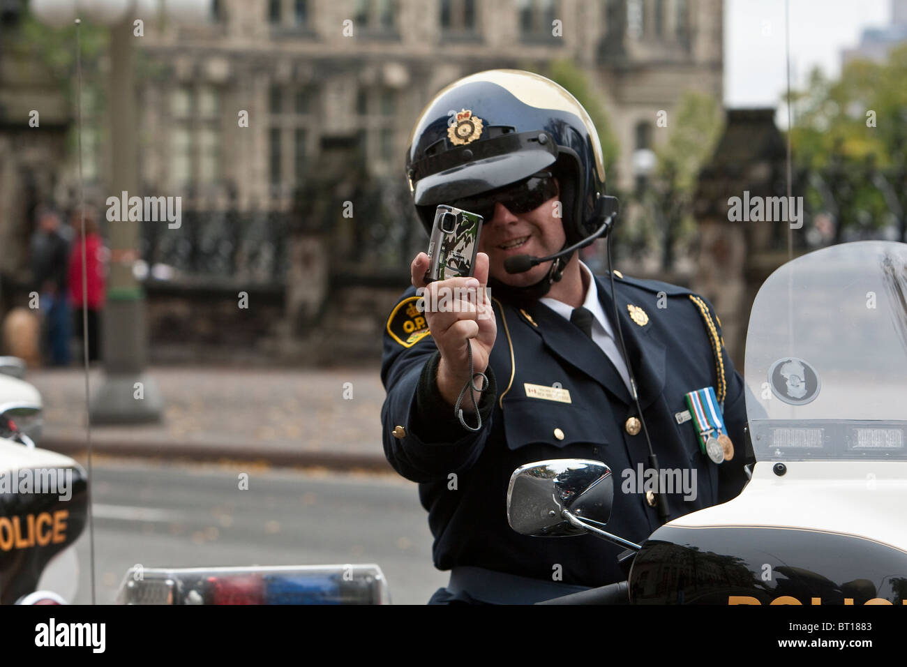 OPP Ontario Provincial Police Motorrad wird während einer Polizei Denkmal Parade in Ottawa Sonntag, 26. September 2010 gesehen. Stockfoto