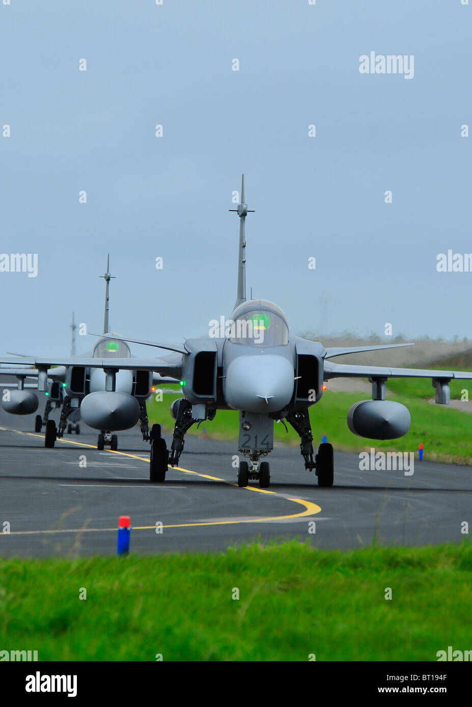 Saab JAS 39 Gripen einzelnes engined schnell militärische schwedischen Kampfjet Flugzeug.  SCO 6852 Stockfoto