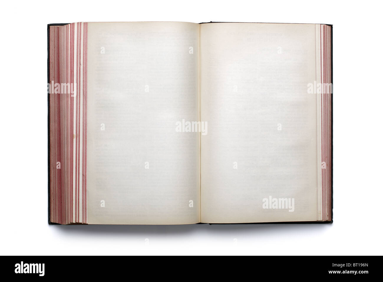 Leere offene Hardcover-Buch Stockfoto