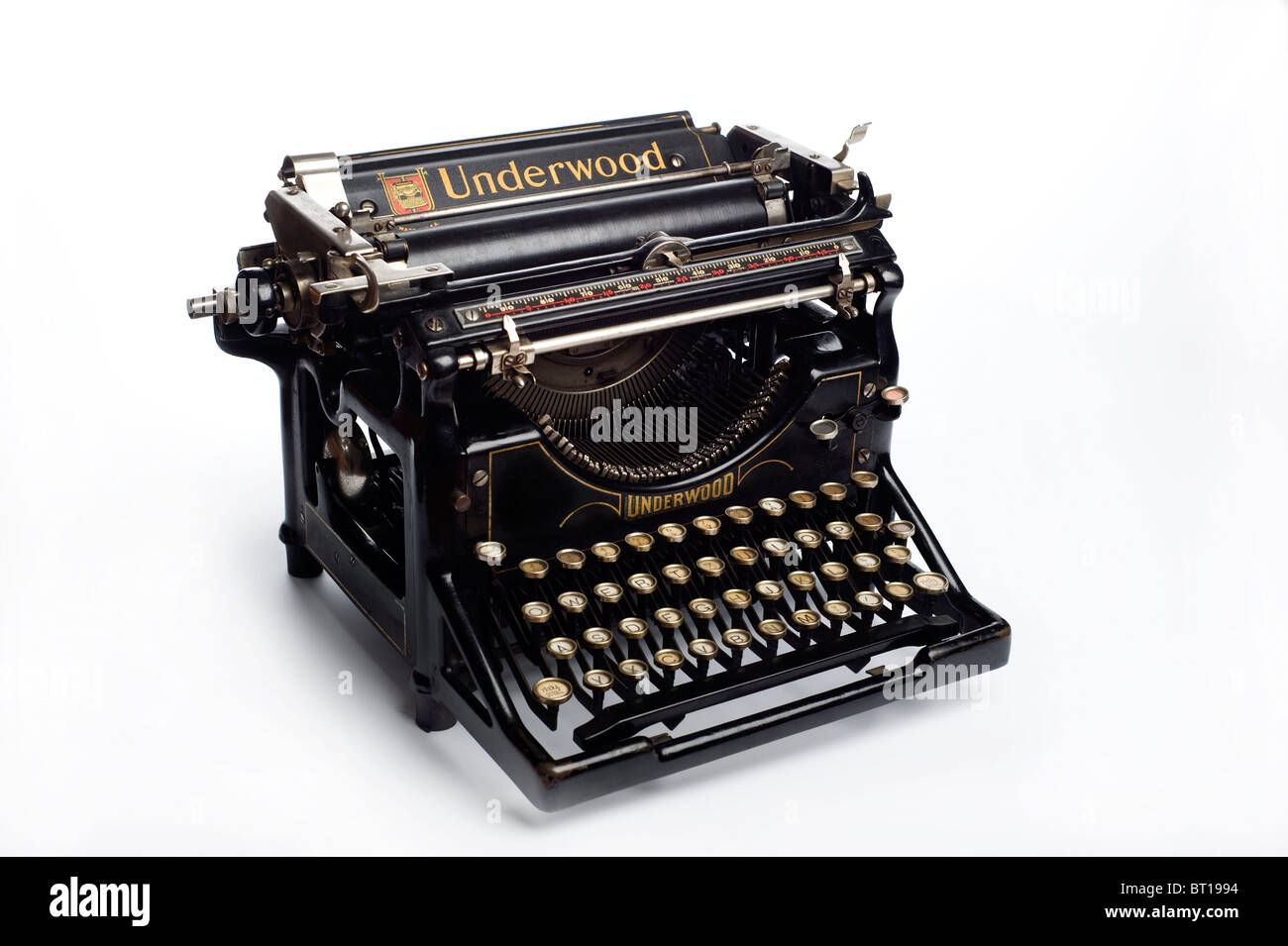 1920' Underwood mechanischen Schreibmaschine Nr. 5 Stockfoto