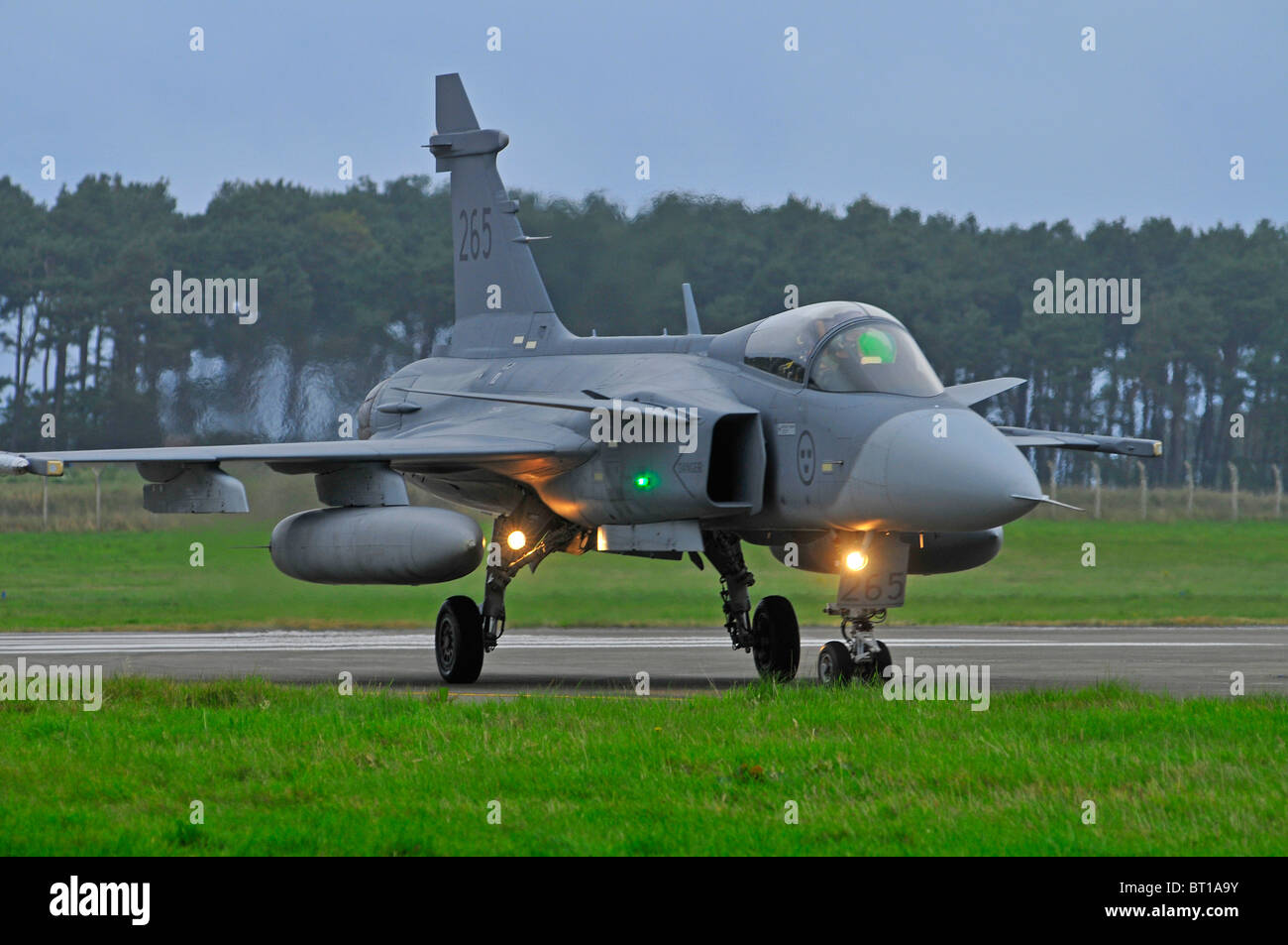 Saab JAS 39 Gripen einzelnes engined schnell militärische schwedischen Kampfjet Flugzeug.  SCO 6854 Stockfoto