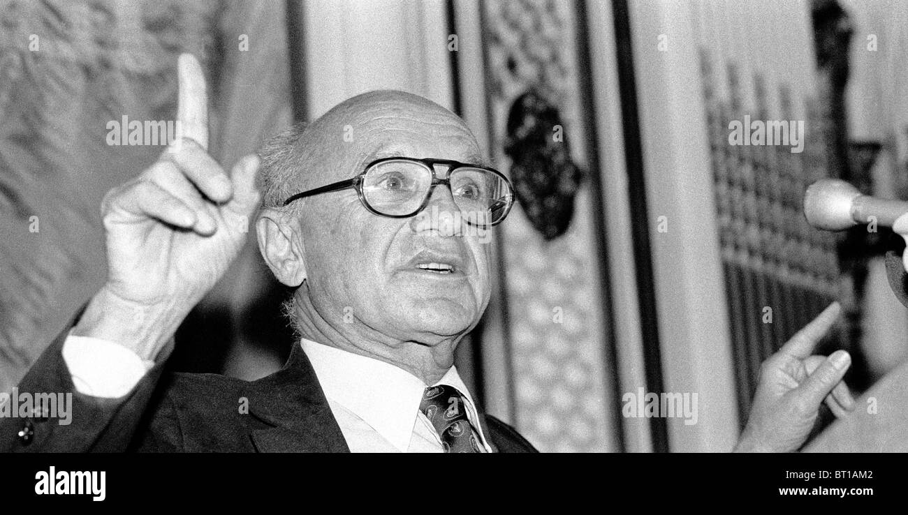 Wirtschaftswissenschaftler Milton Friedman, Rede in San Francisco Stockfoto