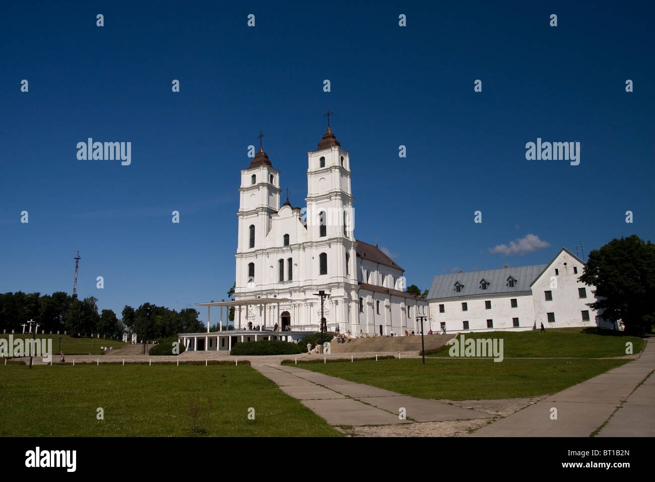 Aglona Basilika ist die wichtigste katholische Kirche in Lettland. Einmal wurde er von Papst Johannes Paul II besucht, und es zieht TEUR Stockfoto