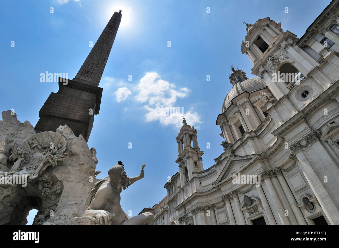 Rom. Italien. Sant' Agnese in Agone, Piazza Navona. Stockfoto