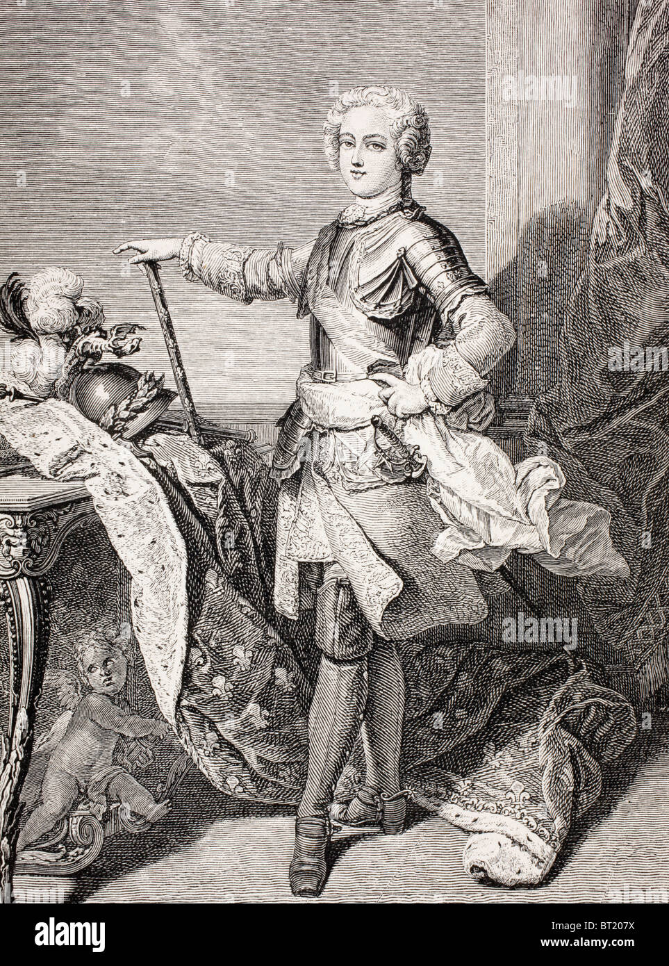 Der junge König Louis XV von Frankreich, 1710-1774. Stockfoto