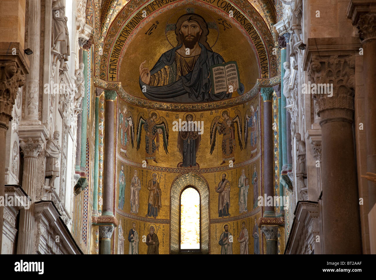 Jesus Christus im byzantinischen Stil im sizilianischen Dom. Stockfoto