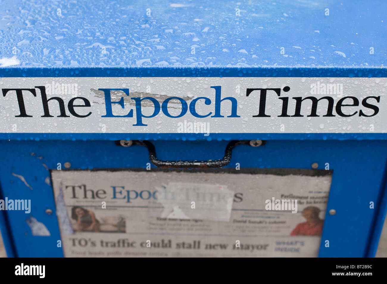 Ein Zeitungskasten The Epoch Times sieht in Ottawa Stockfoto