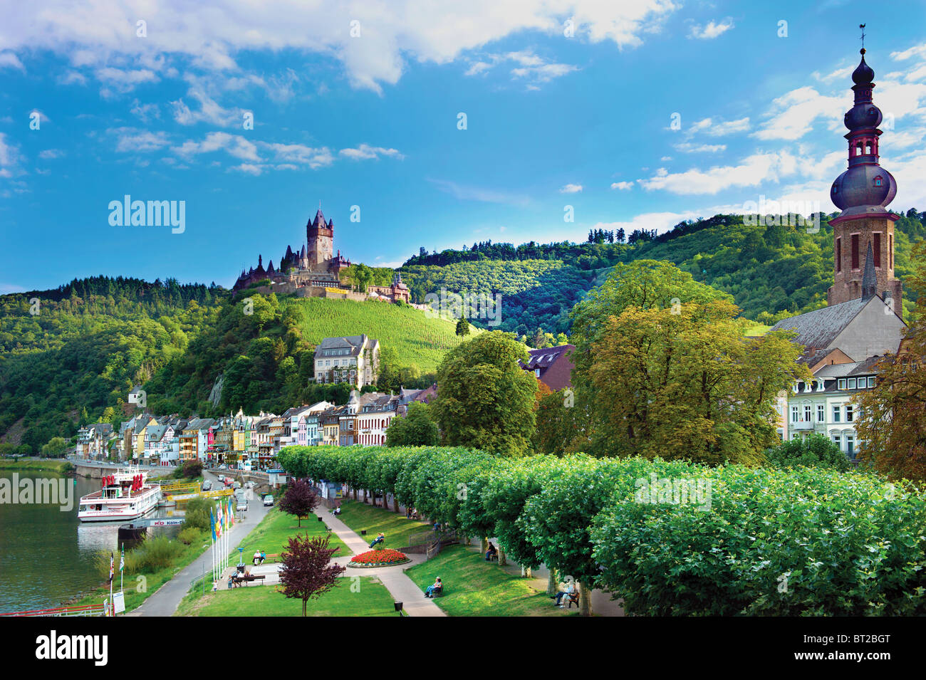 Reichsberg Castle.Moselle Flusstal. Cochem, Deutschland. Stockfoto
