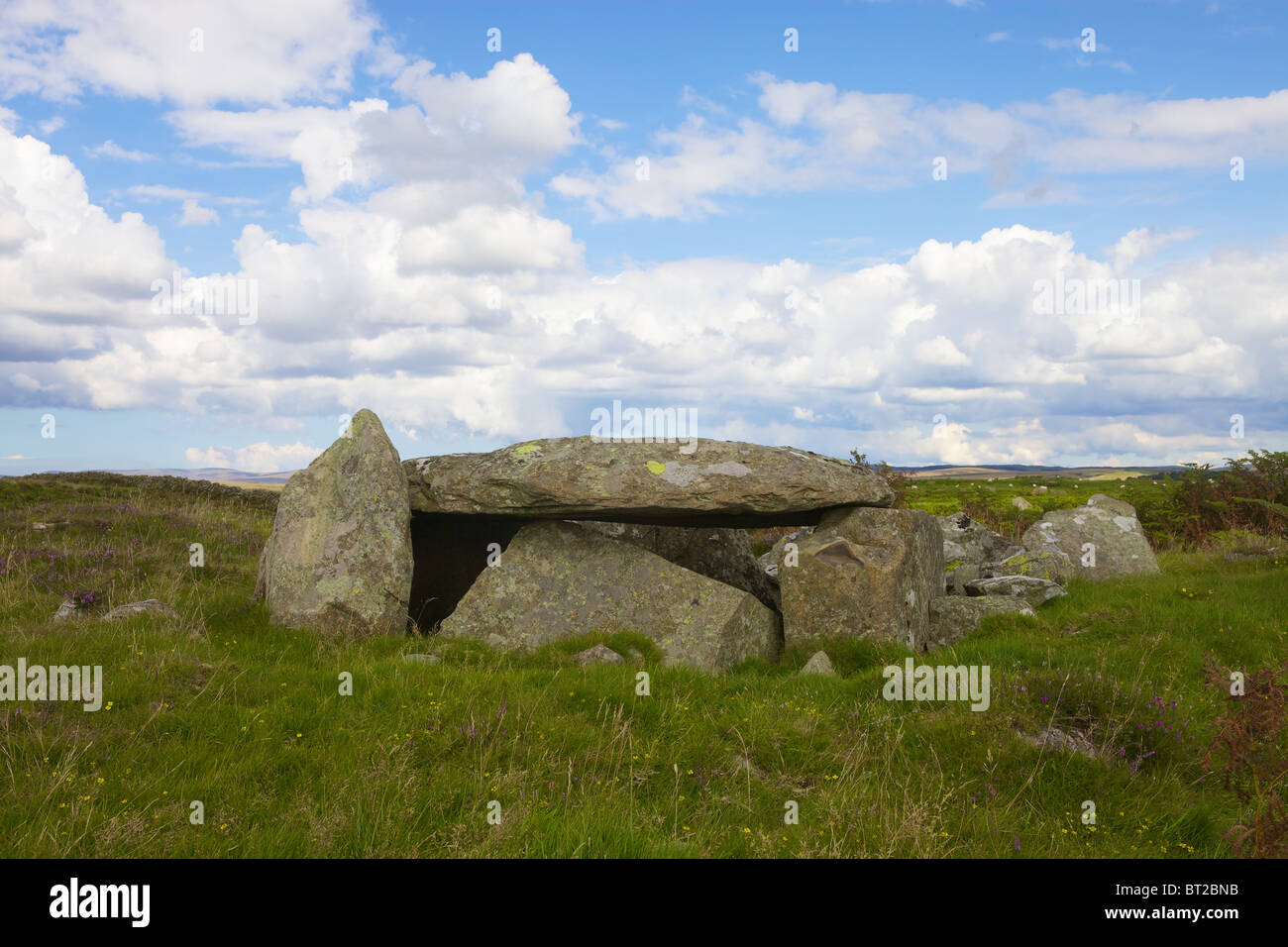 Die Höhlen von Kilhern neolithische Grabstätte, Southern Upland Way nr neue Luce, Dumfries & Galloway, Schottland. Stockfoto