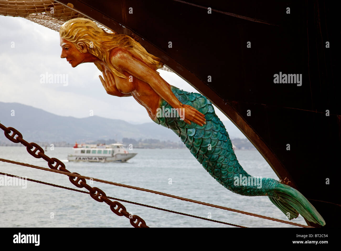 Konzentration der Segelschiffe in das Festival del Mar Santander Kantabrien Spanien Stockfoto