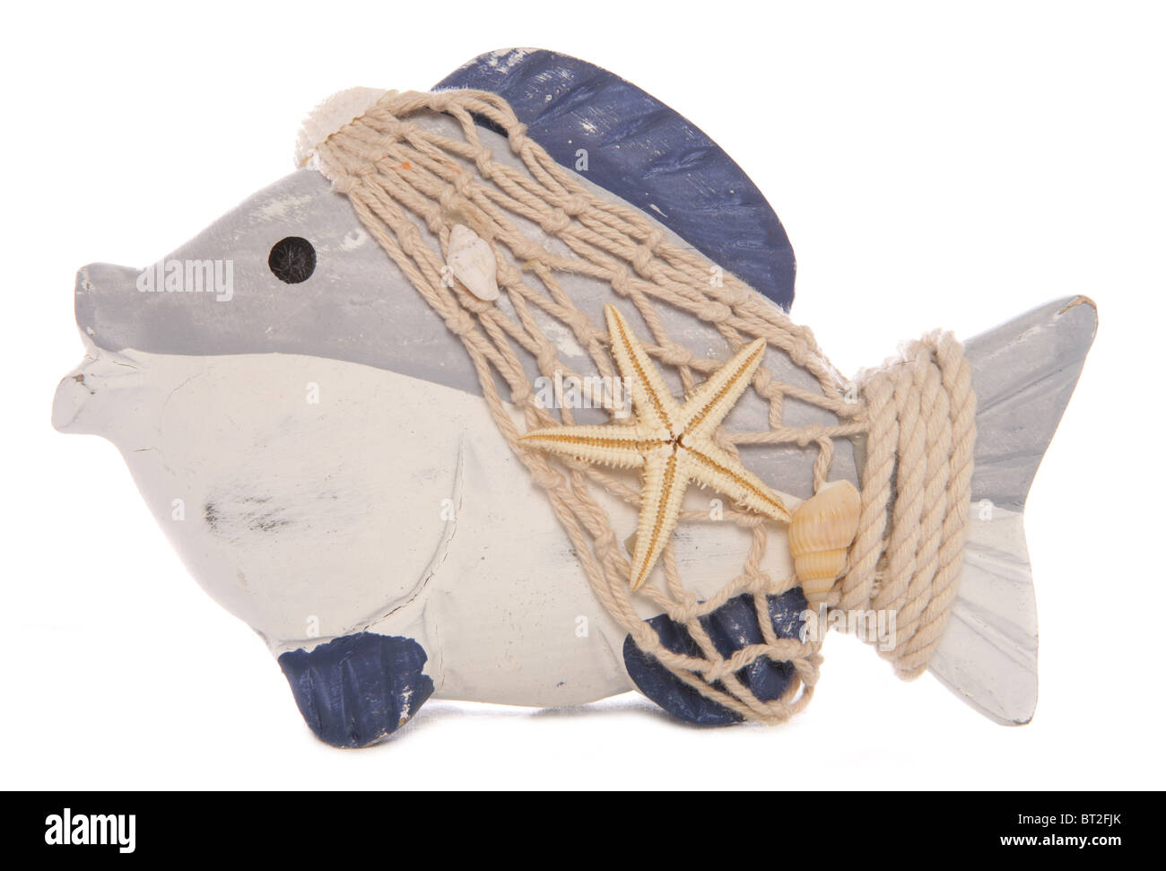 Hölzerne Fisch ornament Studio Ausschnitt Stockfoto