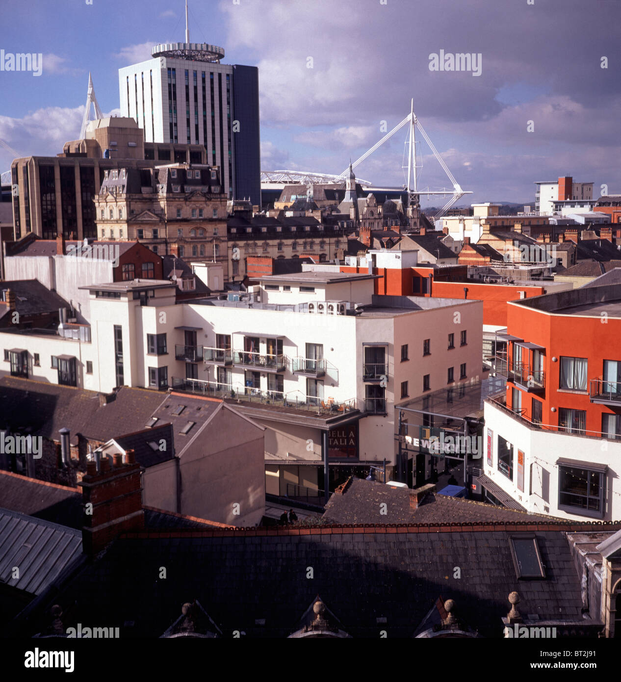 Stadtzentrum von Cardiff Wales Stockfoto