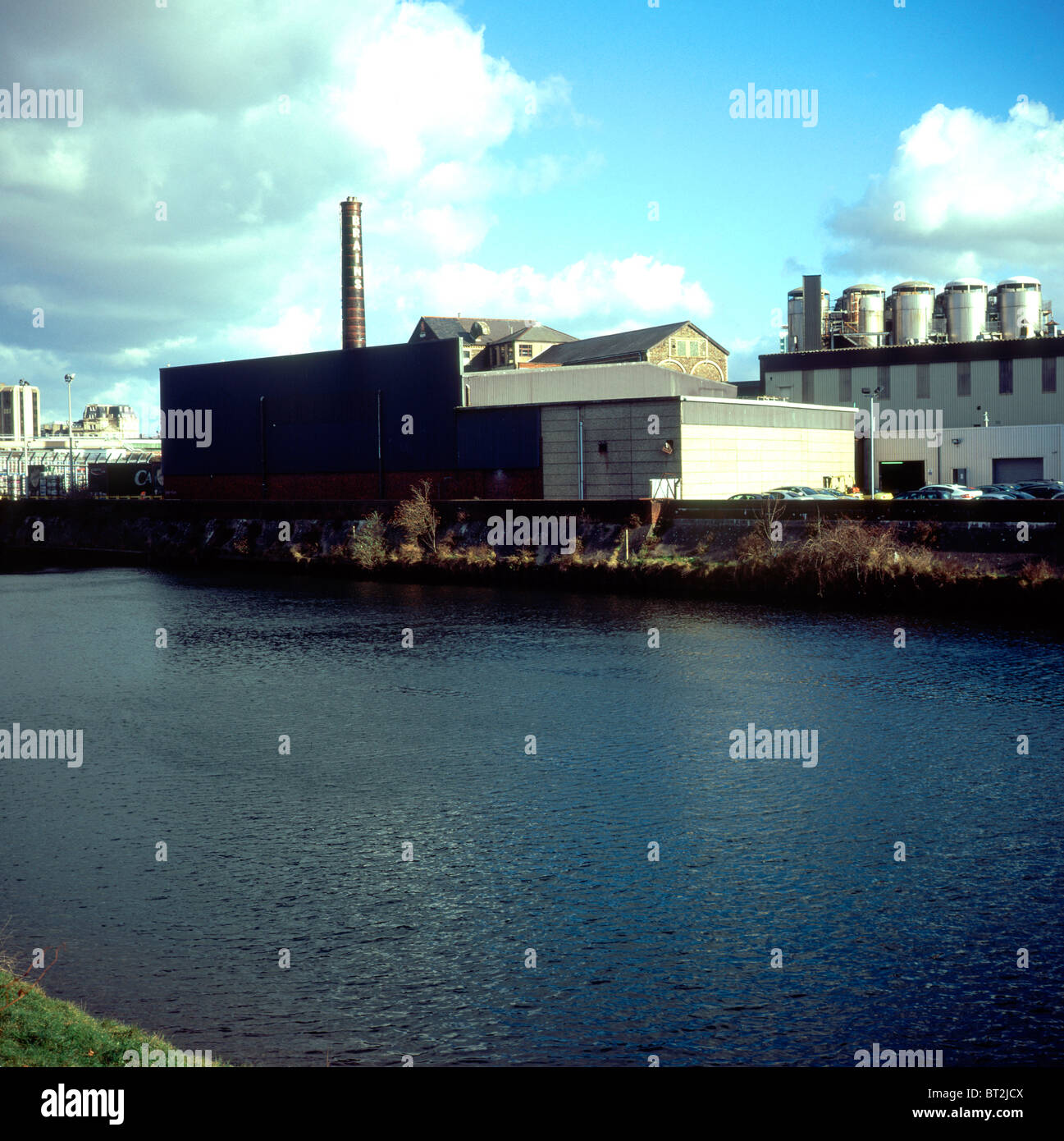 Gehirne Brauerei Fluss Taff Cardiff Wales Stockfoto