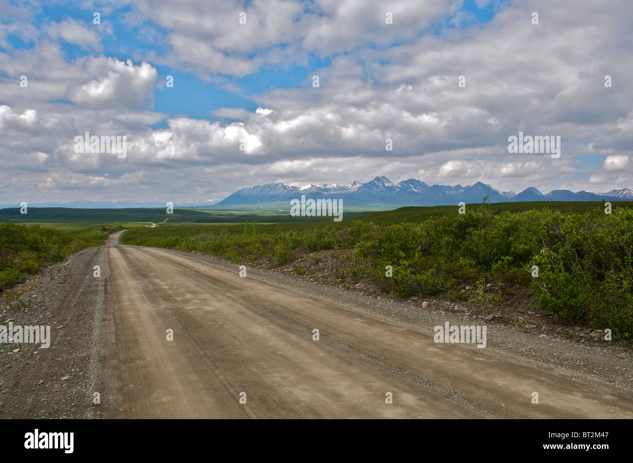 Unbefestigte Straße Denali Highway Alaska USA Stockfoto