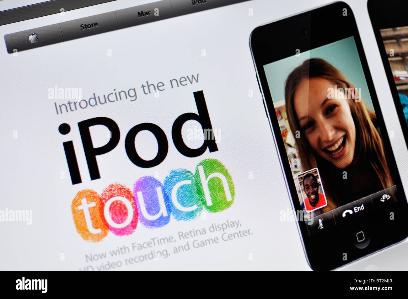 Apple Store-Website zeigt der iPod touch Stockfoto