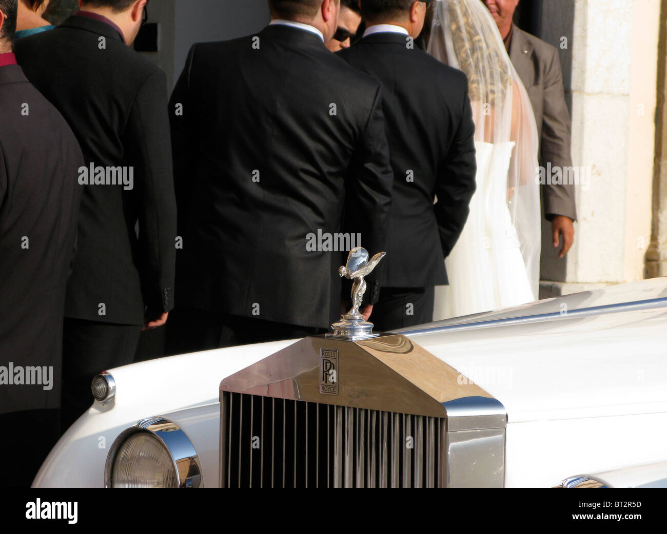 Rolls Royce Hochzeit sozialen Status-Symbol Reichtum der reichen Oberschicht Stockfoto