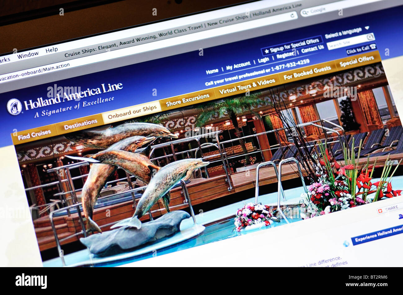 Holland America Line Kreuzfahrten Webseite Stockfoto
