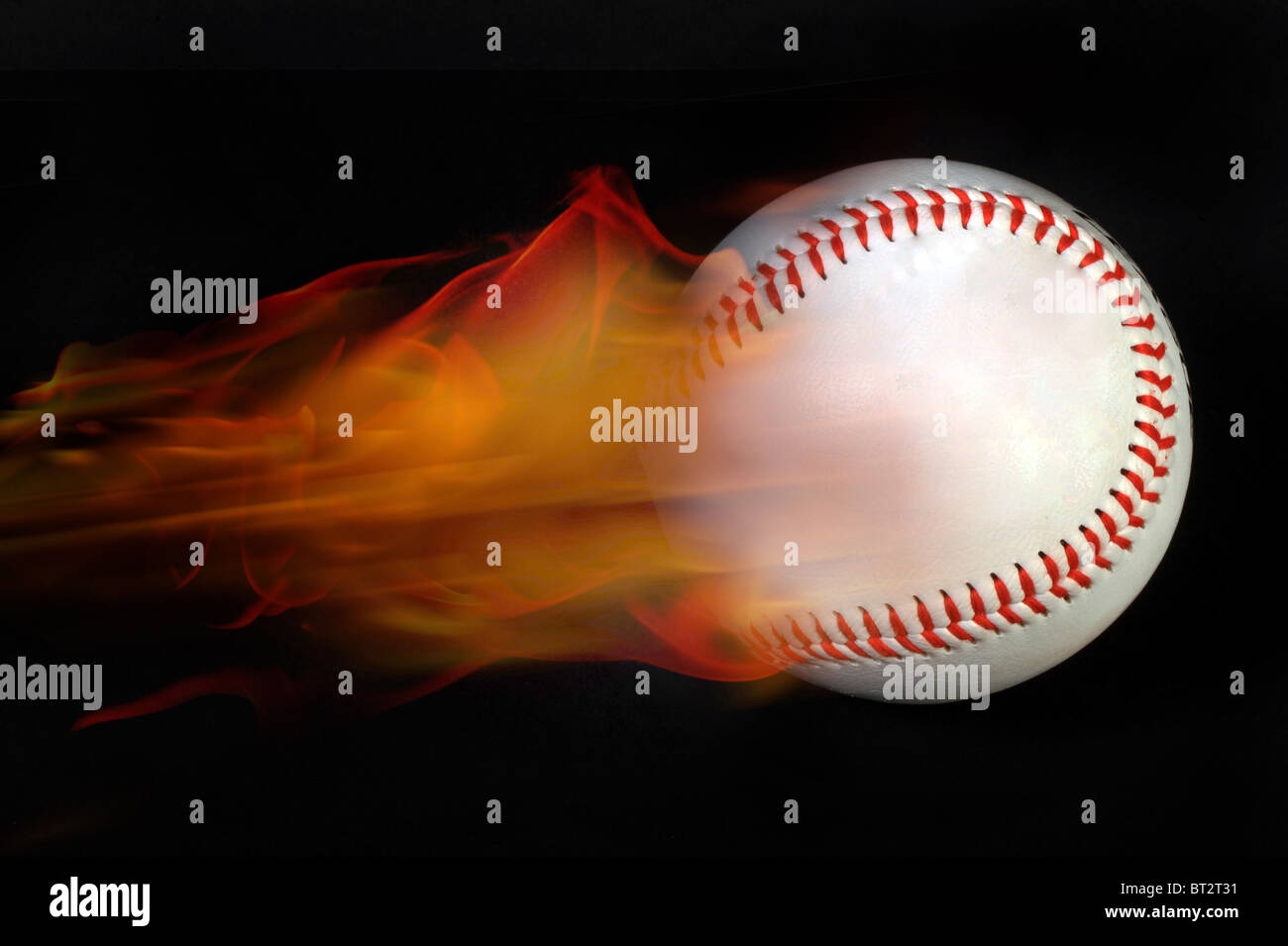 Baseball in Brand Stockfoto