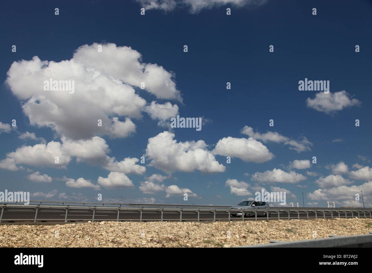 Ansicht der elektronischen Maut-Autobahn 6 weithin bekannt als der Trans Israel Autobahn oder Cross Israel Autobahn, die durch Israel Stockfoto