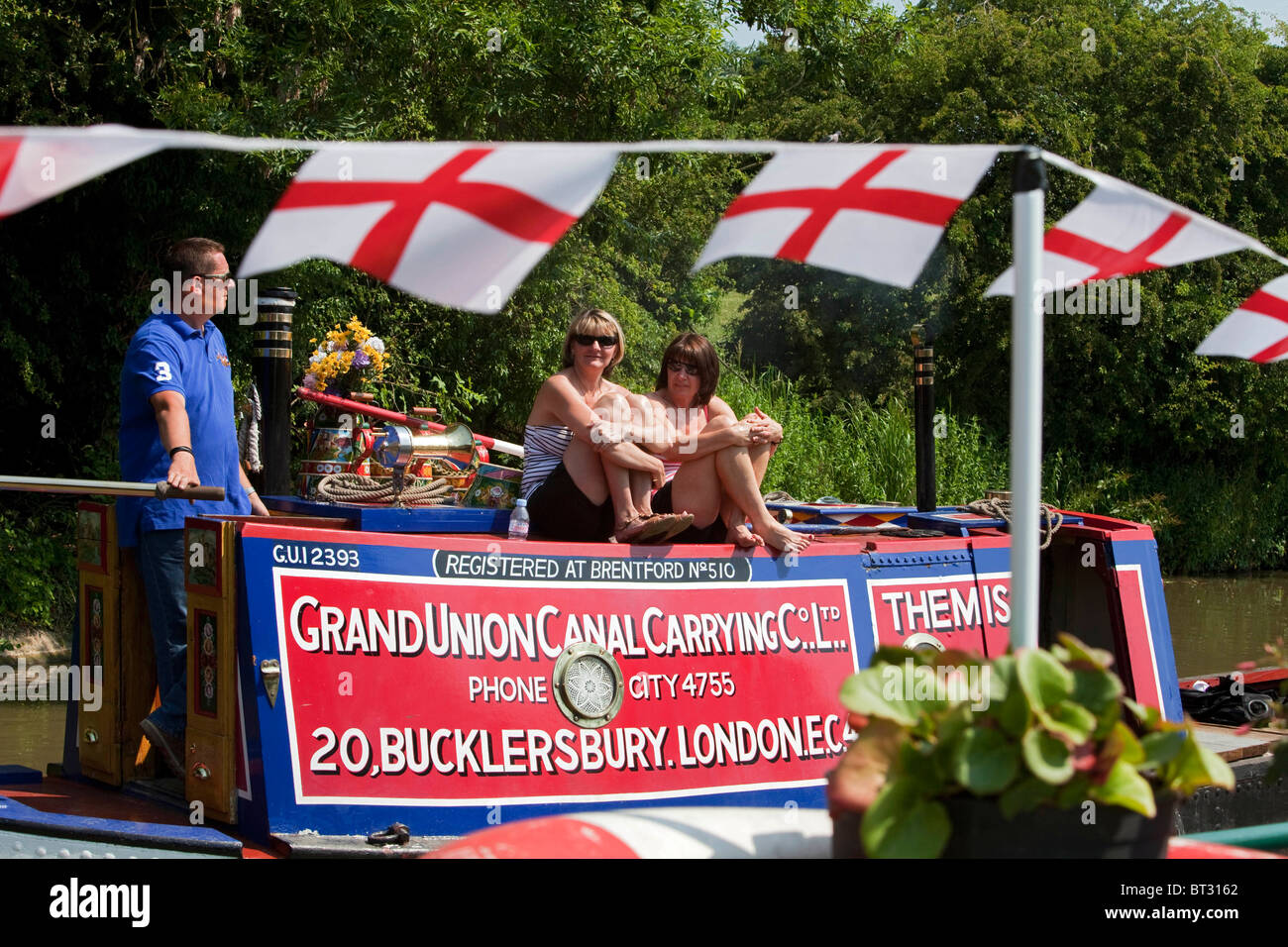 Narrowboats sammeln das Herzstück des Kanalsystems UK bei Braunston für die historischen schmalen Boot und Kanal-Rallye.  DAVID MANSELL Stockfoto