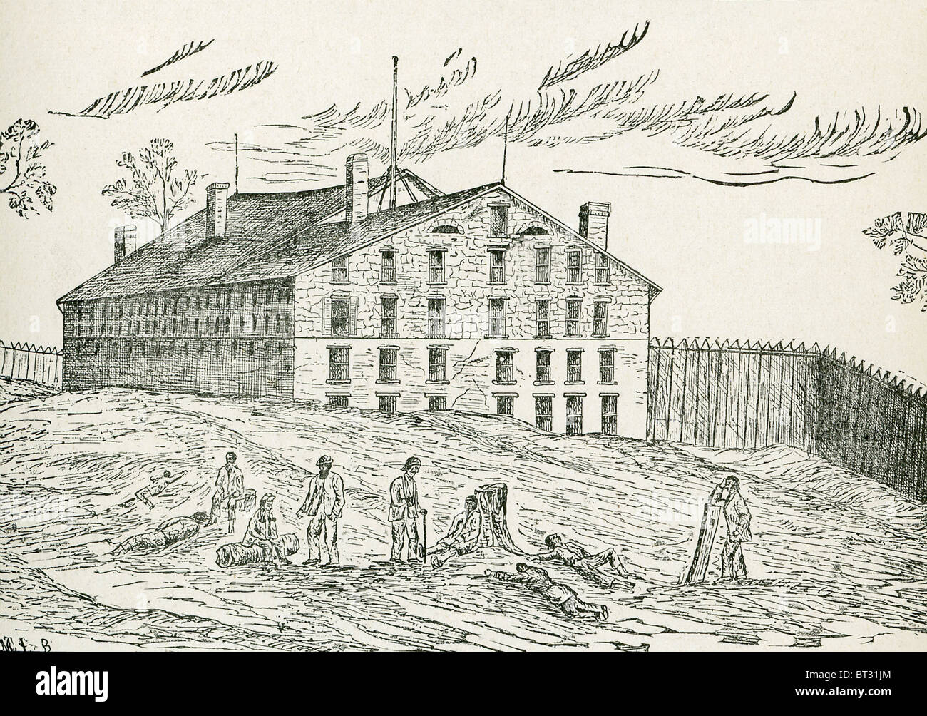 Libby Gefängnis, erbaut 1845-1852 in Richmond, Virginia, wurde von den Eidgenossen während des amerikanischen Bürgerkrieges verwendet. Stockfoto
