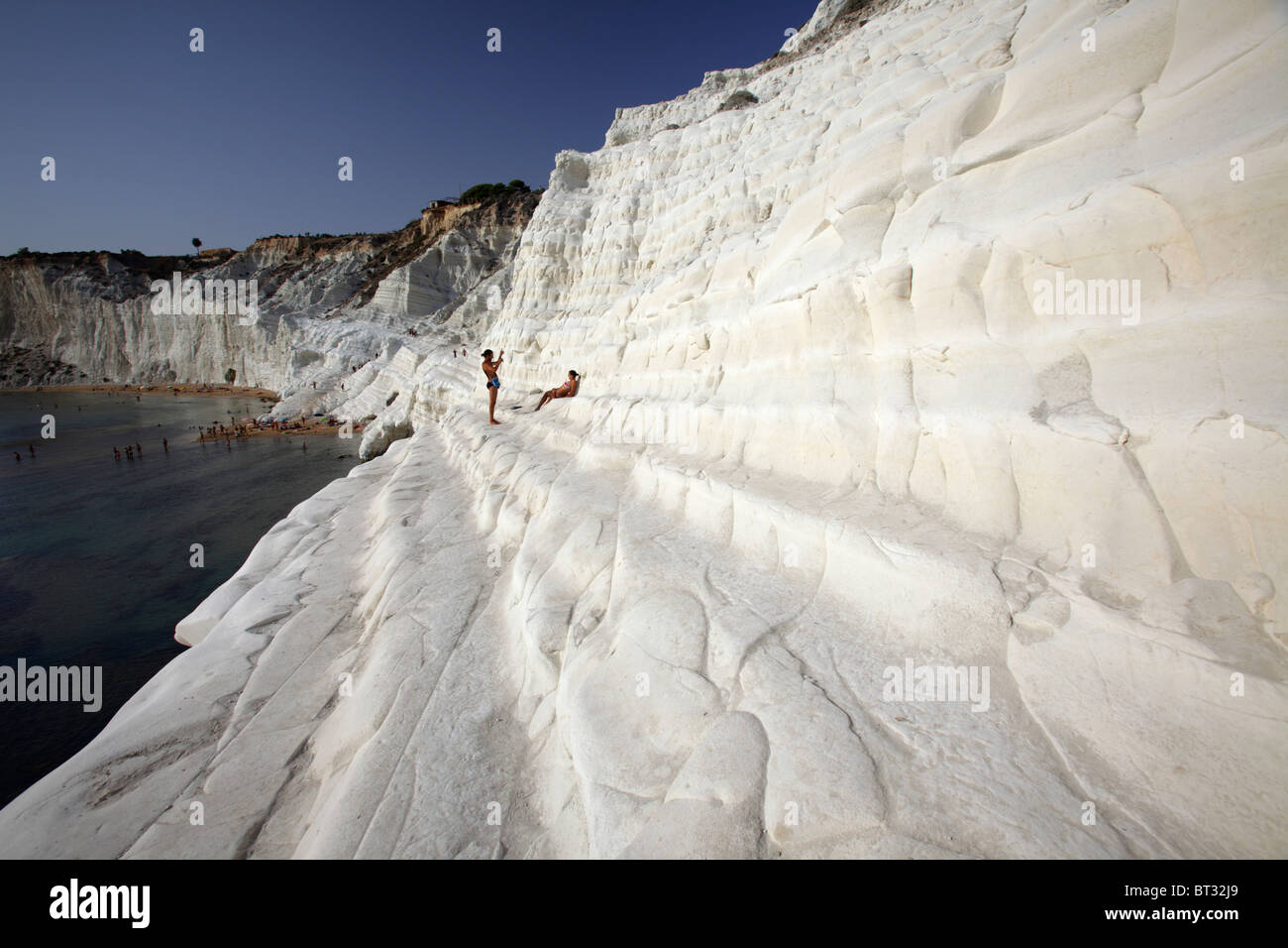 Scala dei Turchi (Türkische Treppe), das weiße Riff in Realmonte, Sizilien, Italien Stockfoto