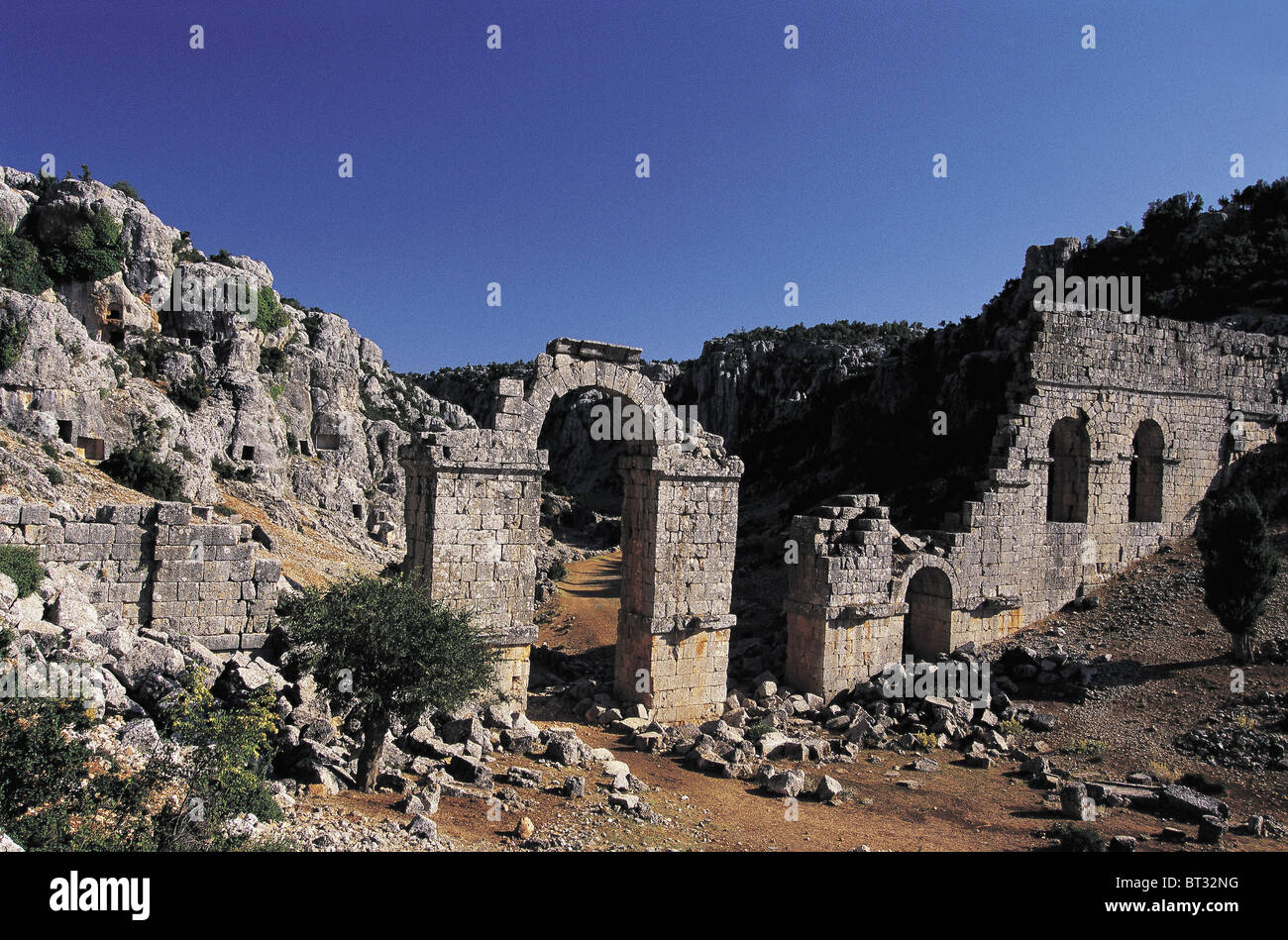 Eine antike Aquädukt in Olba Kilikien Türkei Stockfoto
