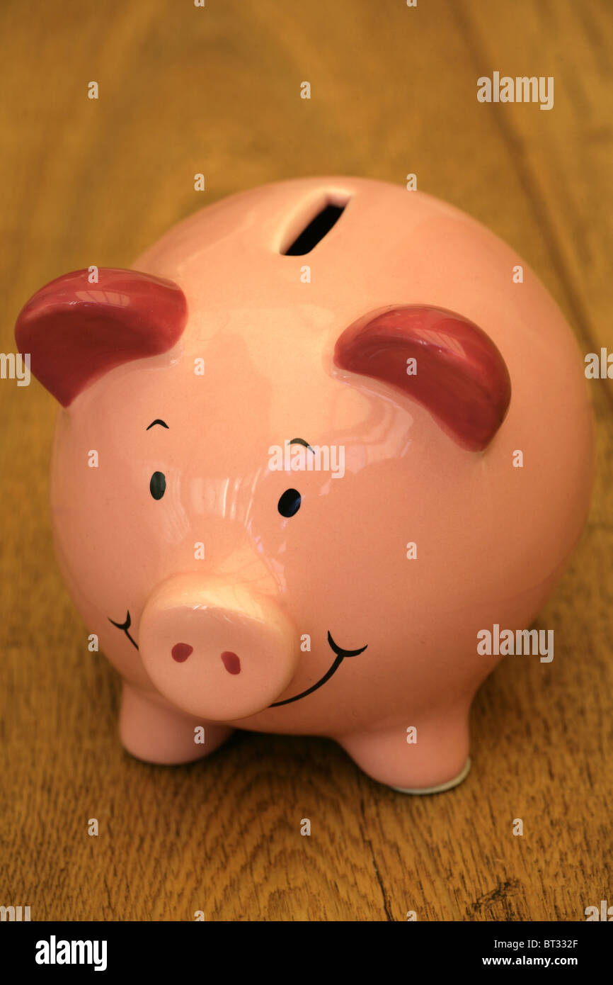 Rosa Schwein Sparschwein im studio Stockfoto