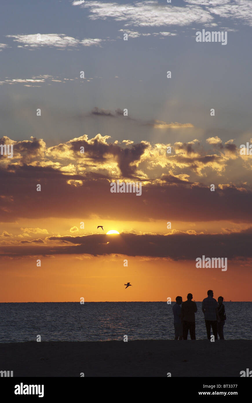 Sonnenaufgang in Miami Beach, Florida Stockfoto