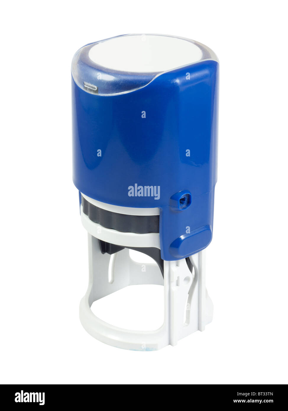 Moderne selbstfärbender Stempel. Isoliert auf weißem Hintergrund mit Beschneidungspfad. Stockfoto