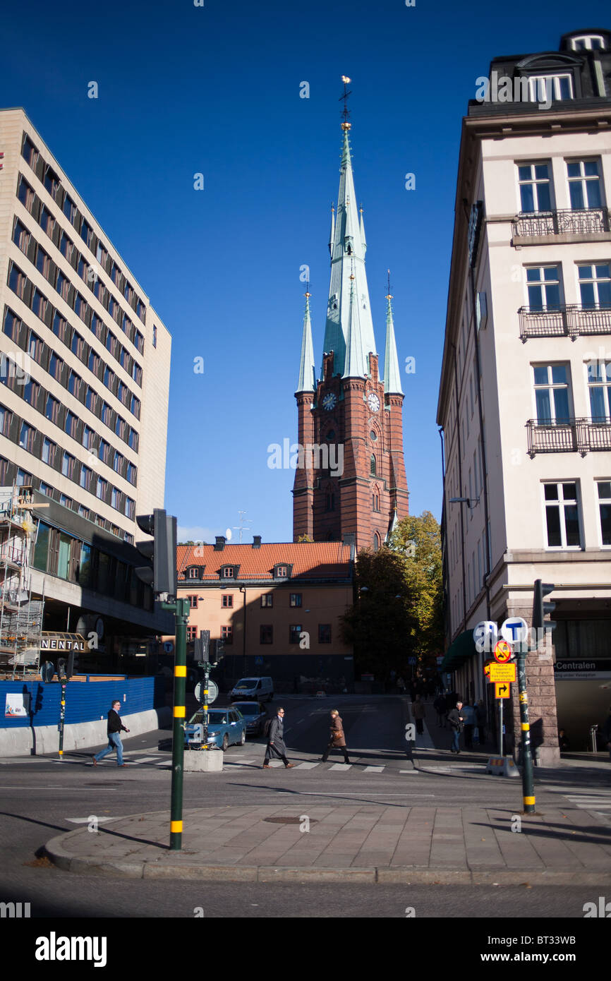 Kirche St. Clare oder Klara-Kirche in Stockholm Stockfoto