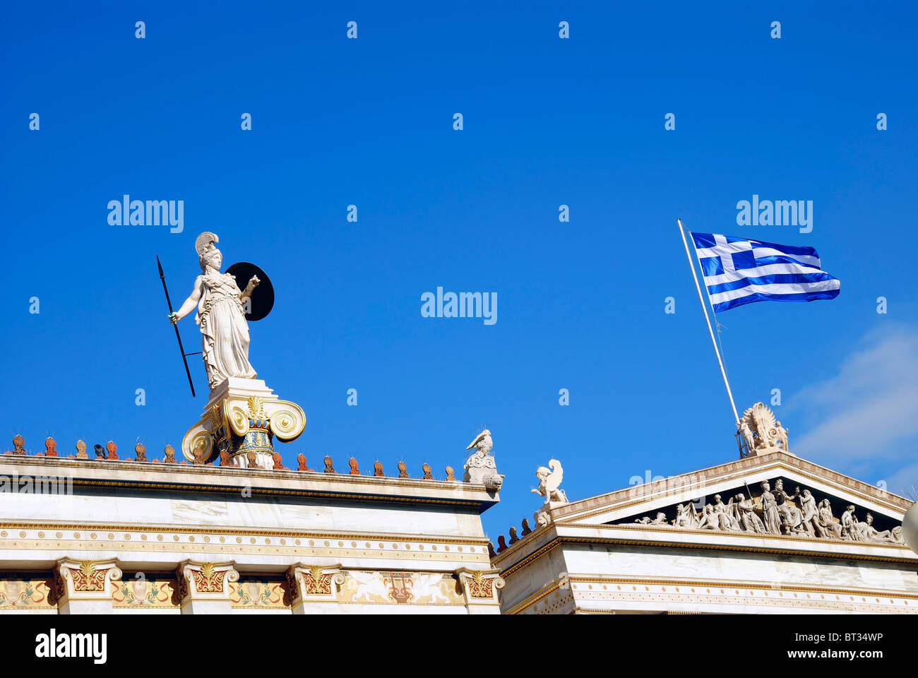 Die nationale Akademie von Athen - Detail (Athen, Griechenland) Stockfoto