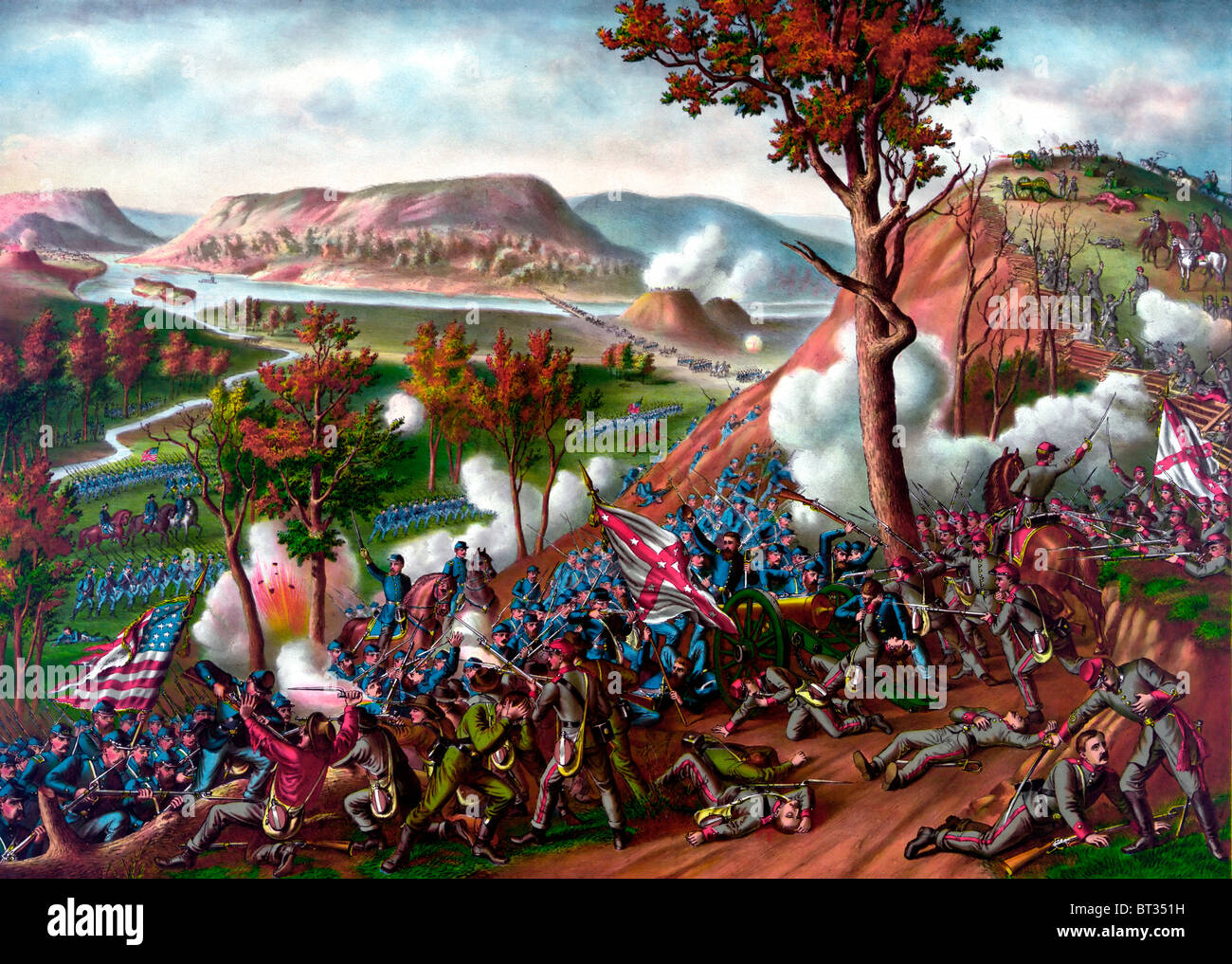 Schlacht von Missionary Ridge, Teil von Battle for Chattanooga, Tennessee - kämpfte 23-25 November 1863 USA Bürgerkrieg Stockfoto
