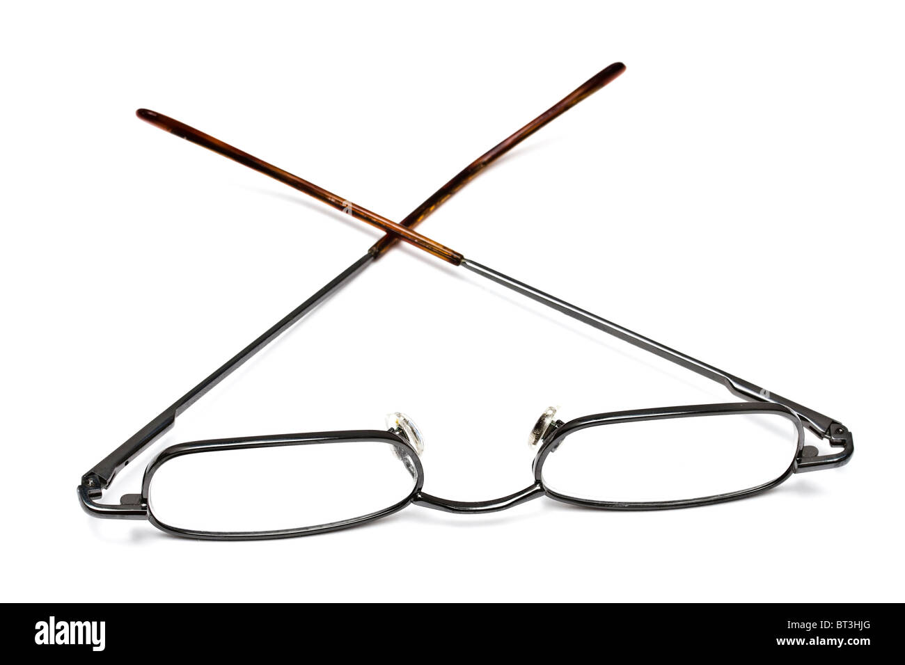 Lesebrille isoliert auf weißem Hintergrund Stockfoto