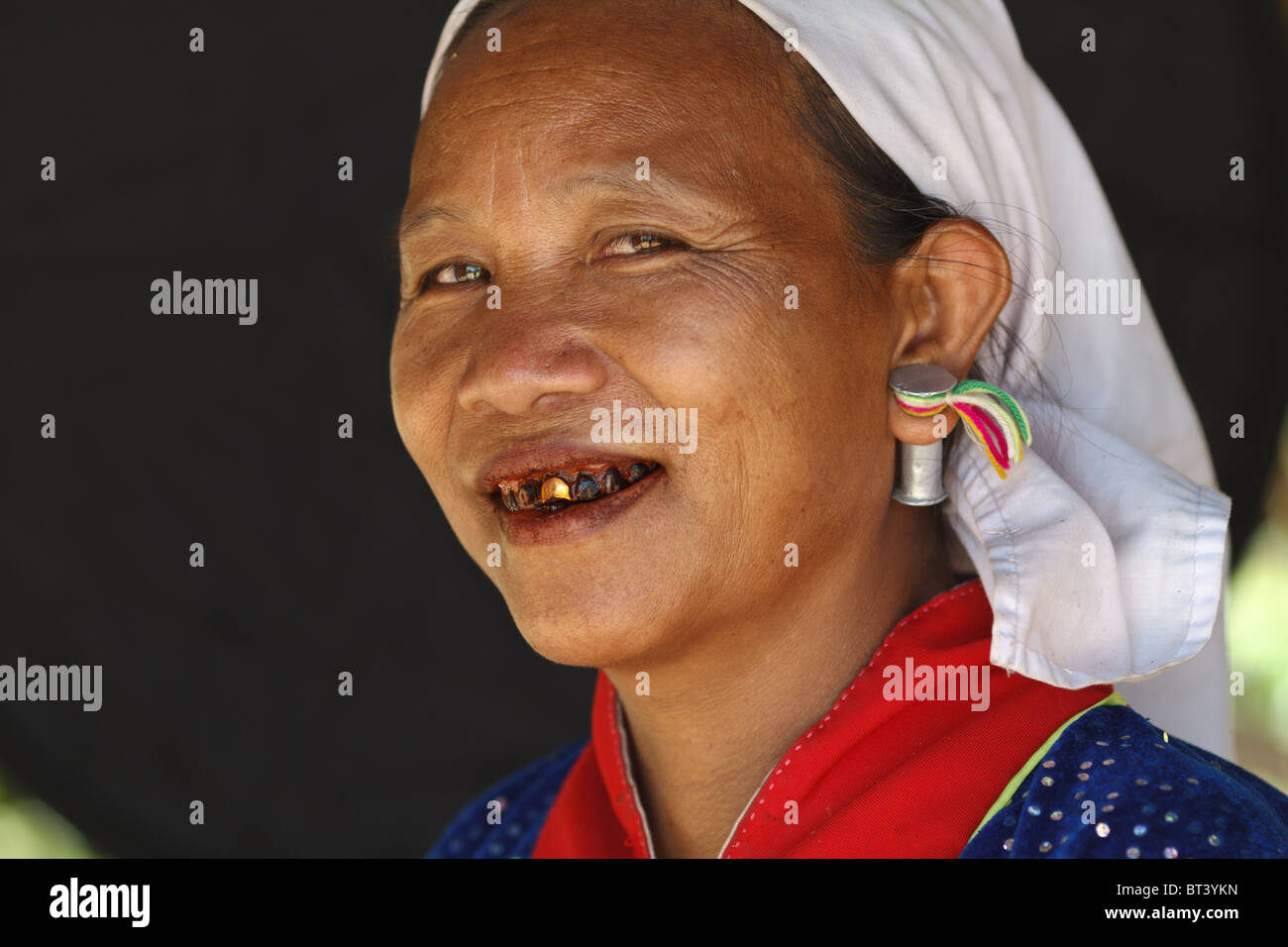 Palaung Minderheit Frau aus Birma (Myanmar) fotografiert in Thailand Stockfoto