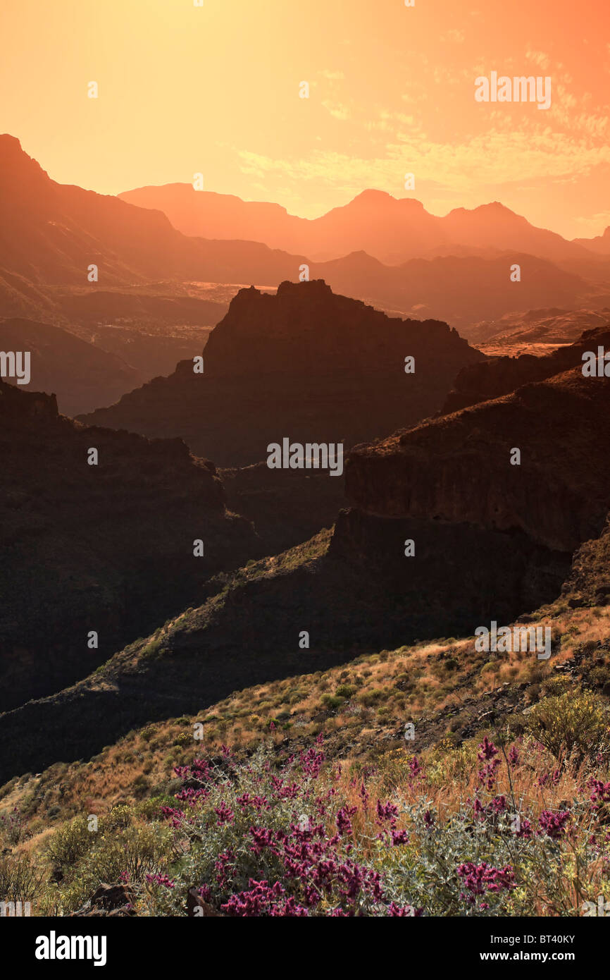 Kanarische Inseln, Gran Canaria, Santa Lucia, Blick vom Mirador el Guriete Stockfoto